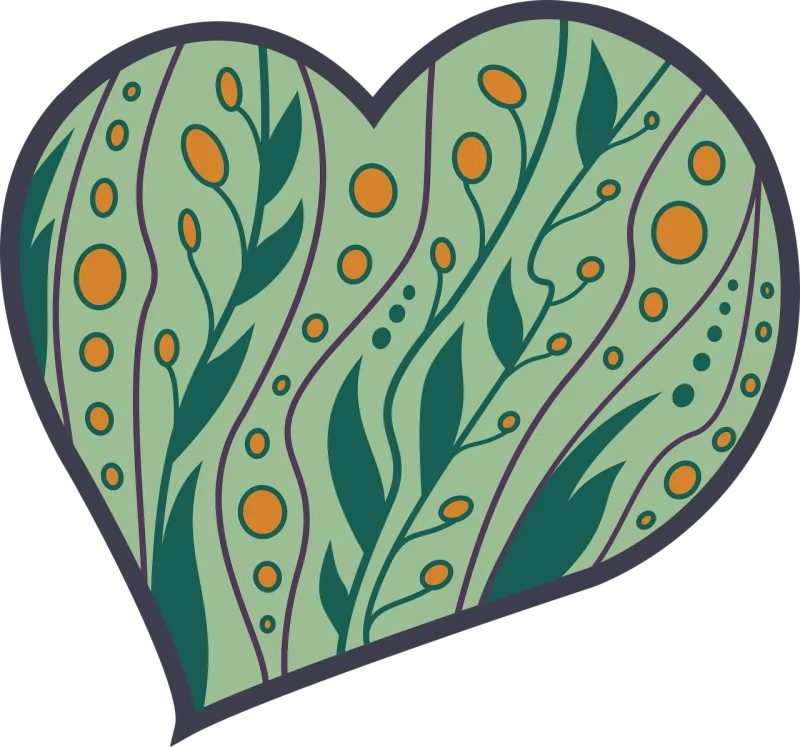 Heart Leaves Nature Stickdatei – Herzen & Liebe