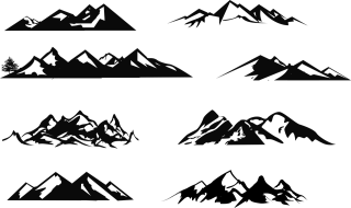 Mountains Landscape Drawing Stickdatei