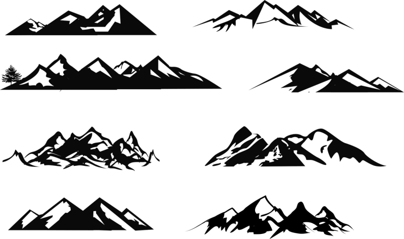 Mountains Landscape Drawing Stickdatei – Natur