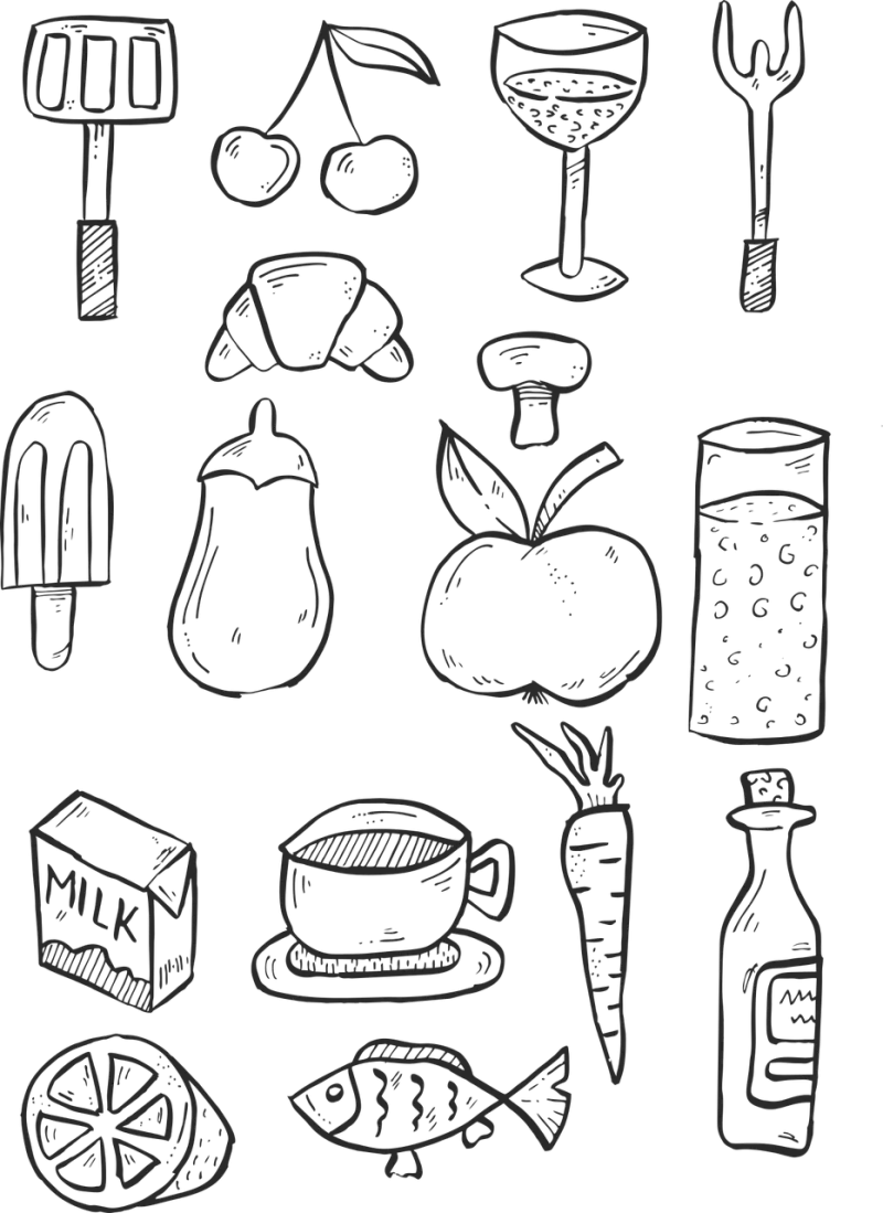 Meal Icon Drawing Stickdatei – Kinder