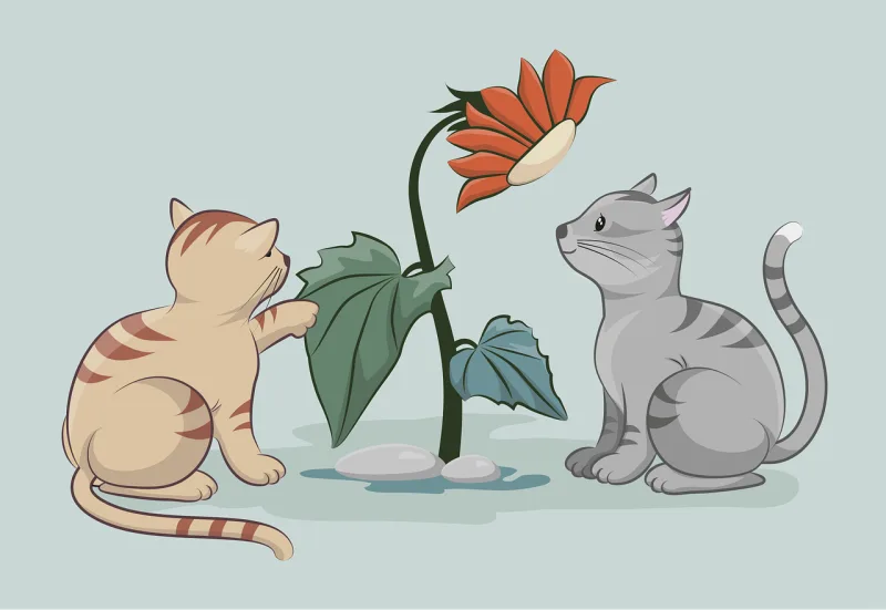Cats Pets Animals Stickdatei – Blumen