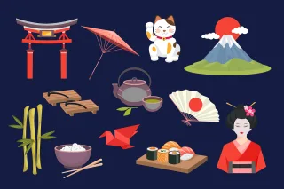 Japanese set Japanese Japan Stickdatei