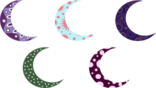 Moon Cartoon Cutoff Stickdatei