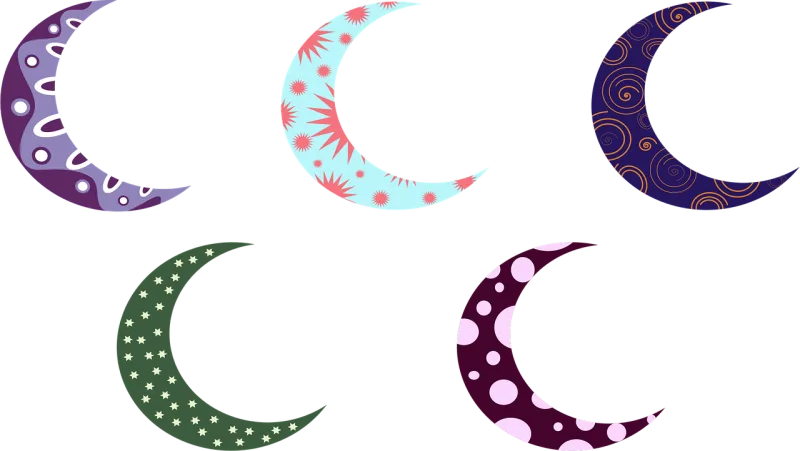 Moon Cartoon Cutoff Stickdatei – Natur