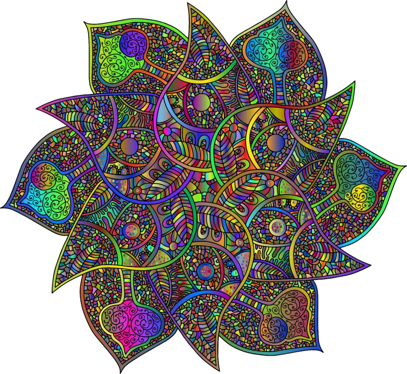 Mandala Ornamental Rainbow Stickdatei – Kinder