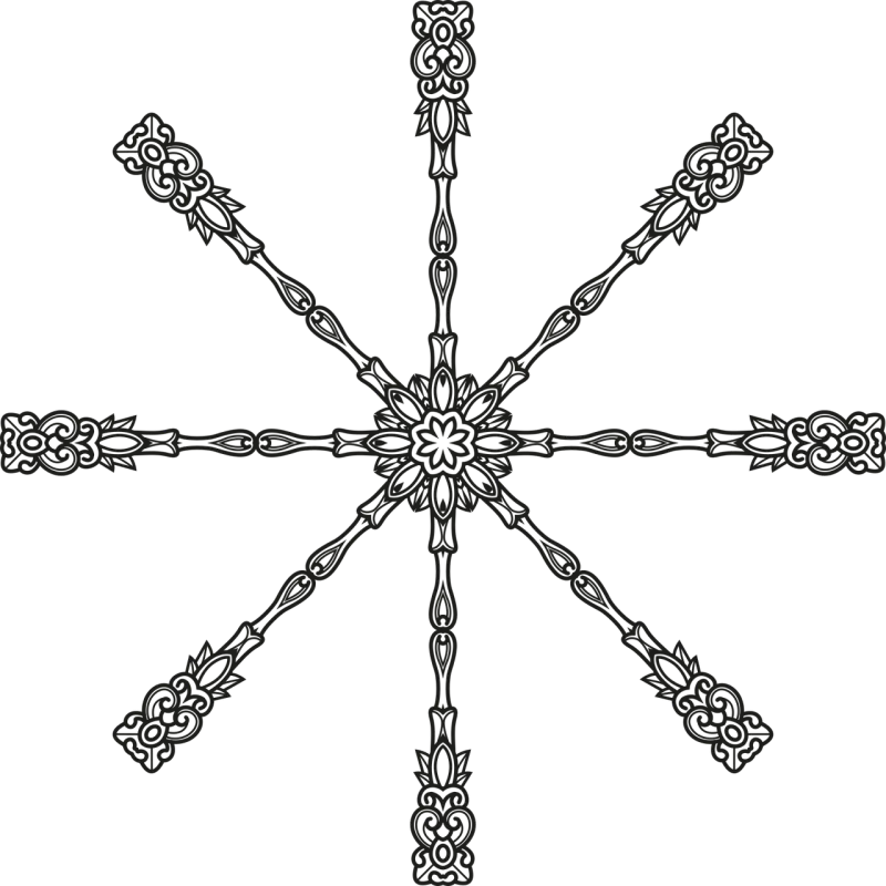Mandala Decorative Ornamental Stickdatei – Blumen