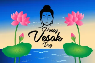 Buddha Lotus Happy vesak day Stickdatei
