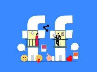 Couple Chatting Facebook Stickdatei