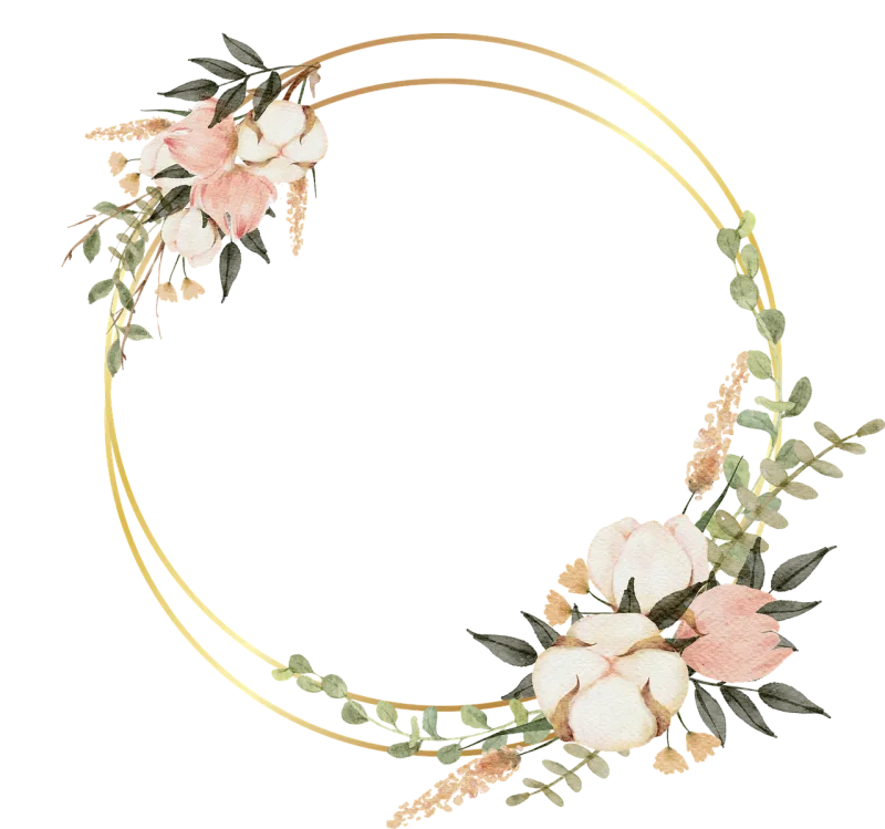Floral frame Floral border Floral wreath Stickdatei – Herzen & Liebe