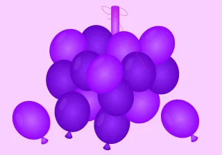 Balloons Celebration Purple Stickdatei – Kinder