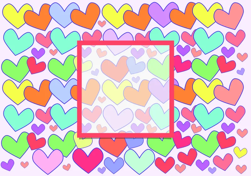 Background romantic Colored hearts Colorful Stickdatei – Herzen & Liebe