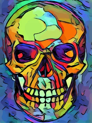Skull Rainbow Abstract Stickdatei
