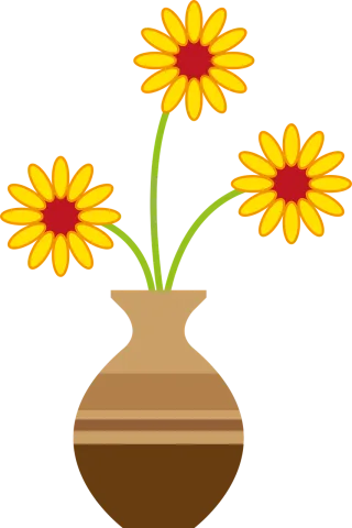 Daisies Flowers Vase Stickdatei