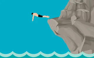 Diving Jump Man Stickdatei