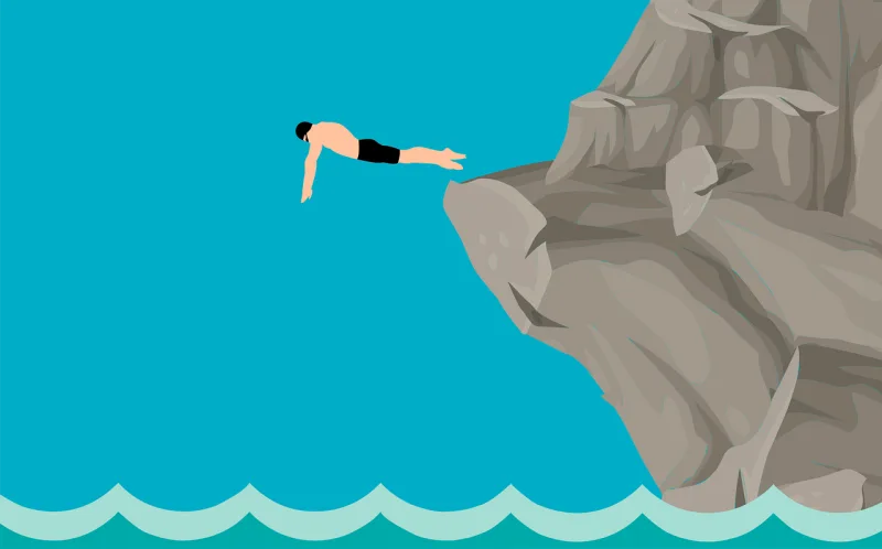 Diving Jump Man Stickdatei – Natur