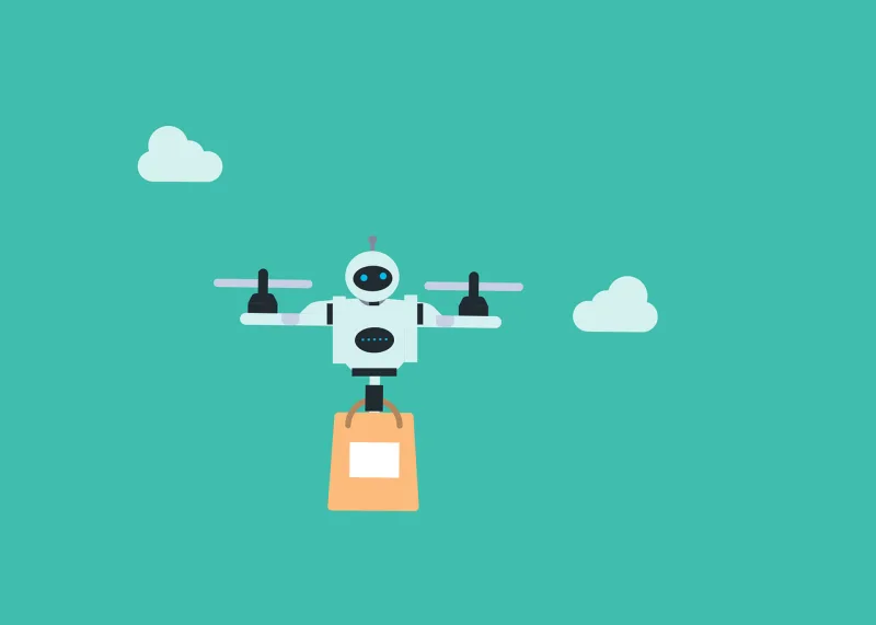 Robot Drone Delivery Stickdatei – Fahrzeuge