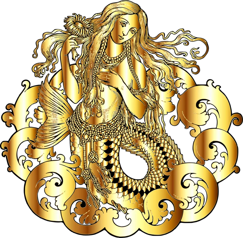 Mermaid Creature Fantasy Stickdatei – Kinder