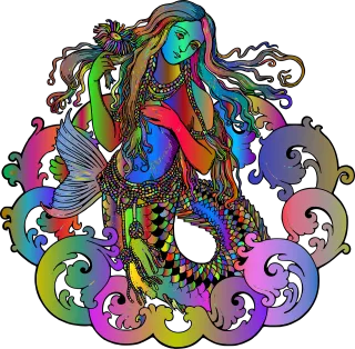 Mermaid Ocean Sea Stickdatei