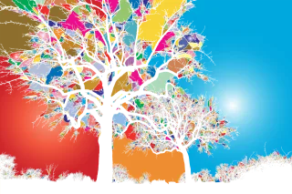 Trees Psychedelic Forest Stickdatei – Natur
