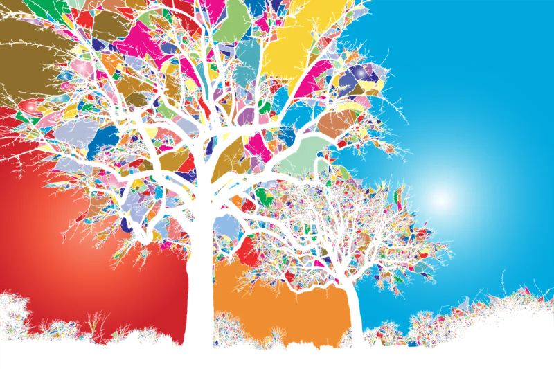 Trees Psychedelic Forest Stickdatei – Natur