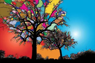 Trees Forest Psychedelic Stickdatei