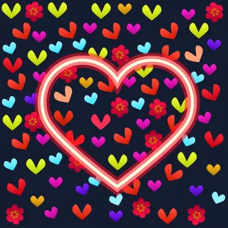 Hearts Colorful Shape Stickdatei