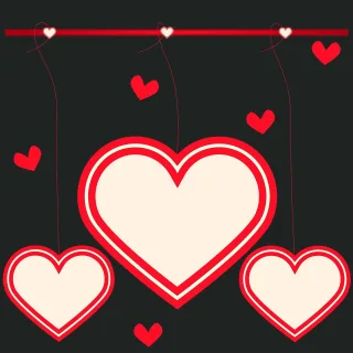 Hearts Romantic Valentine Stickdatei
