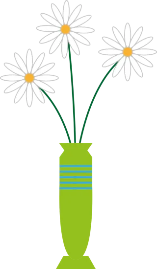 Daisy Flower Vase Stickdatei