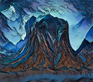 Mountain Painting Artwork Stickdatei
