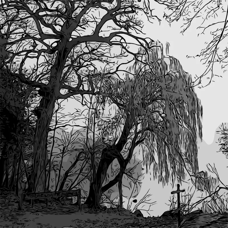 Trees Landscape Spooky Stickdatei – Weihnachten