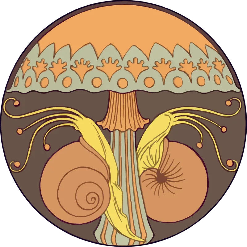 Snails Mushroom Animal Stickdatei – Natur