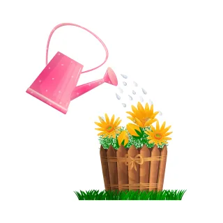 Flower bed Watering can Flowers Stickdatei