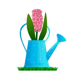 Watering can Beautiful flowers Garden Stickdatei