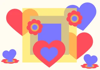 Hearts Framework Art Stickdatei