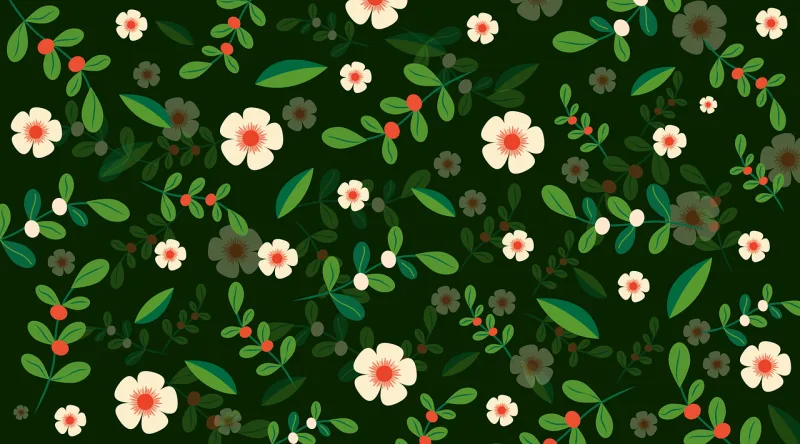 Floral Leaves Nature Stickdatei – Blumen