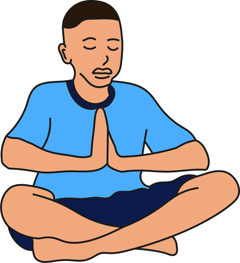 Meditate Boy Cartoon Stickdatei – Sport
