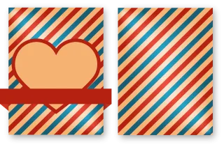 Heart Lines Card Stickdatei