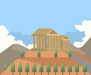 Greece Nature Ruins Stickdatei
