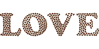 Coffee beans Love Typography Stickdatei