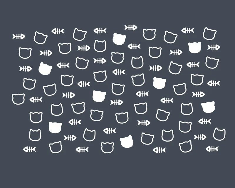 Cat Fish Pattern Stickdatei – Tiere