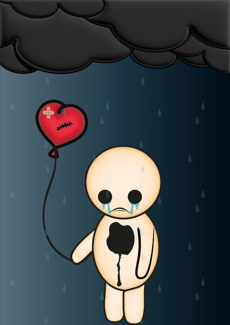 Broken heart Sad Depression Stickdatei – Herzen & Liebe