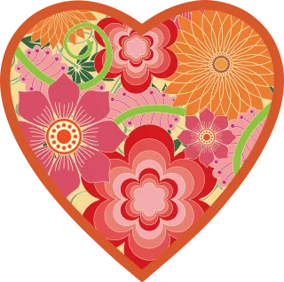 Heart Nature Flowers Stickdatei