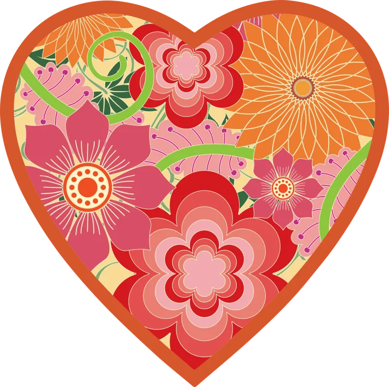 Heart Nature Flowers Stickdatei – Herzen & Liebe