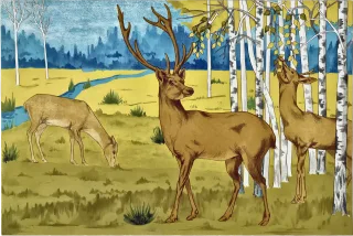 Deer Animals Forest Stickdatei