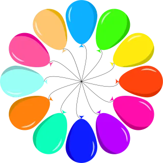 Balloons Colorful Rainbow Stickdatei