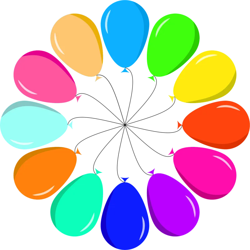 Balloons Colorful Rainbow Stickdatei – Kinder