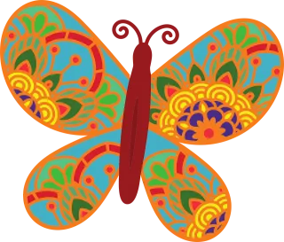 Butterfly Floral Collage Stickdatei