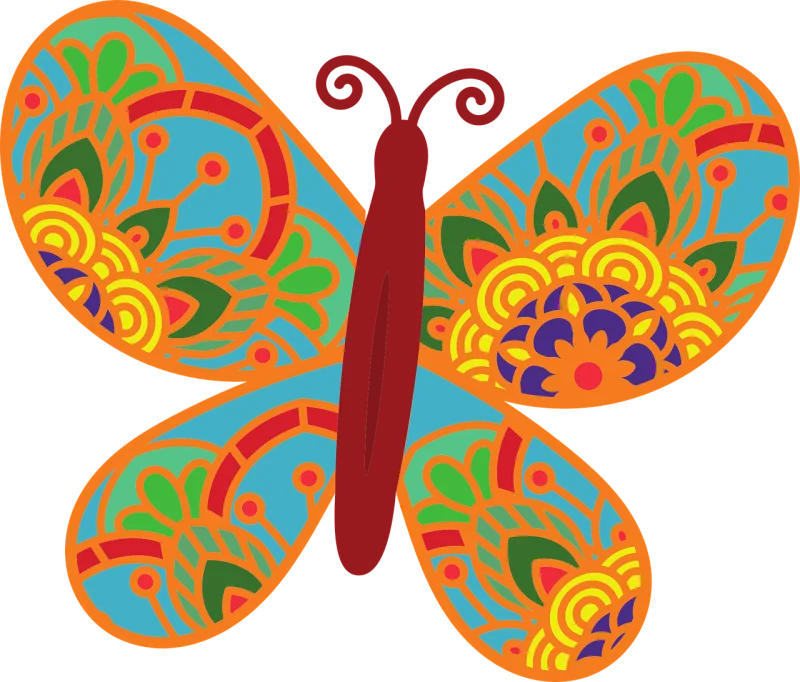 Butterfly Floral Collage Stickdatei – Tiere