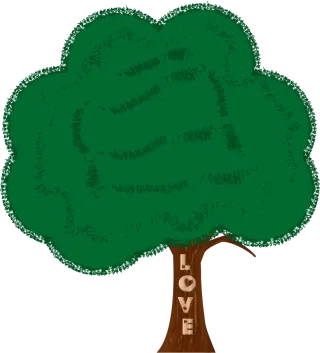 Tree Love Carved Stickdatei