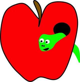 Apple Red Worm Stickdatei – Essen & Trinken